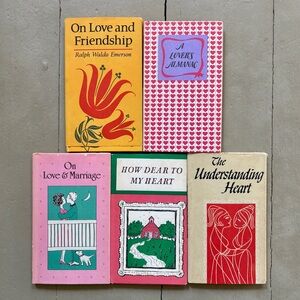 5 Vintage Peter Pauper Press Books Love Marriage Friendship Emerson Heart Art